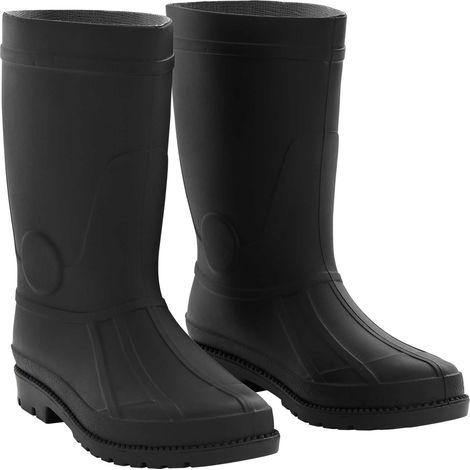 Bottes de Pluie Imperméables Mi-Mollet en PVC avec Semelle Rainurée Noir Pointure 41 (1/5)