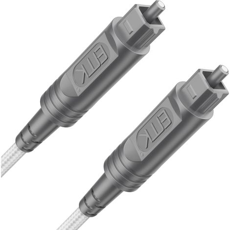 Câble audio numérique optique Toslink - [gaine en coton tressé, durable et flexible] Cordon fibre optique pour Home Cinéma, barre de son, TV, PS4, Xbox et plus (3Ft/1M) (1/5)