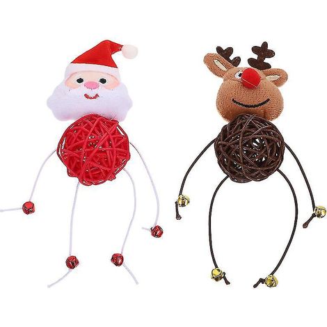 Lot de 2 boules de rotin en peluche (1/3)