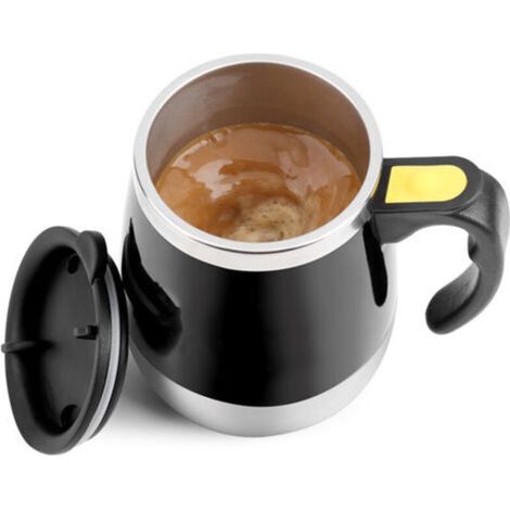 Electric Stainless Steel Magnetic Stirring Coffee Cup, Black Automatic Stirring Cup (1/5)