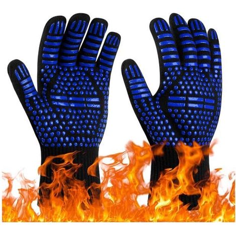 Barbecue Gloves - Non-Slip - Heat Resistant up to 800°C - Optimal Comfort - Flexible Design (1/4)
