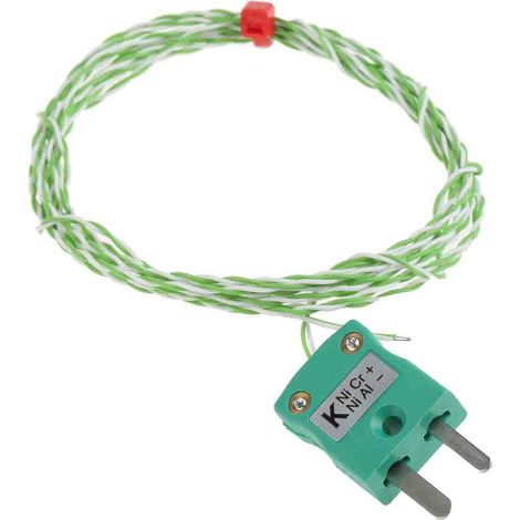 Thermocouple type K Ø 1/0.2mm, L 2m, +250°C max à Fiche mâle miniature ( Prix pour 1 ) (1/3)