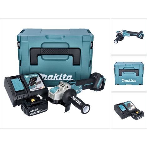 Makita DGA 521 RM1X1J Amoladora angular sin cable 18 V 125 mm X-LOCK Brushless + 1x batería recargable 4,0 Ah + cargador + Makpac (1/5)