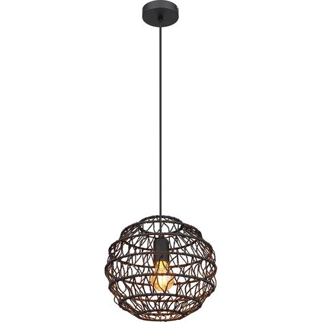 Globo - lámpara colgante - Senni - negro - metal - Ø 29cm - E27 -