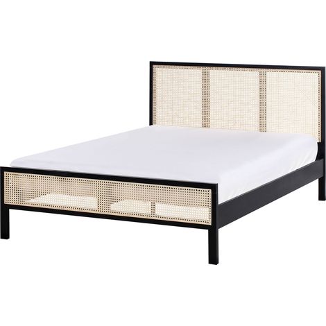 Bett mit Lattenrost Kiefernholz SALERNAS 140 x 200 cm Schwarz