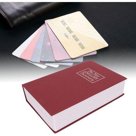 [Coffre-fort Diversion] Coffre-fort Livre Sécurisé Petit avec Serrure à Combinaison Rouge, Cadre Intérieur Acier Inoxydable ABS, Dimensions 11.5x12x4.5cm pour Argent Bijoux Cartes (1/5)
