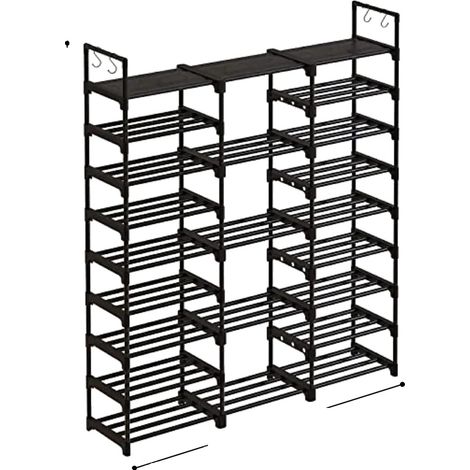 Rangement à chaussures, hauteur réglable, construction en métal durable (1/2)
