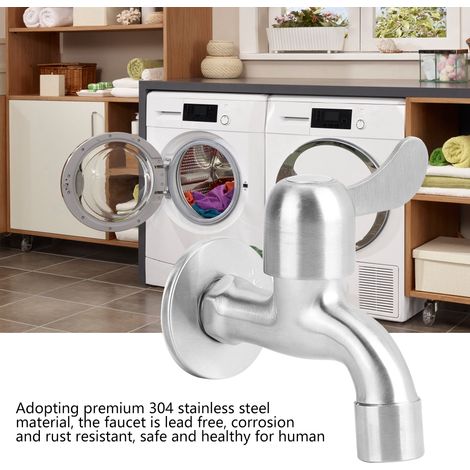 Einhebel-Wasserhahn aus Edelstahl 304 für Waschmaschine, Haushalt, Küche und Garten (1/5)