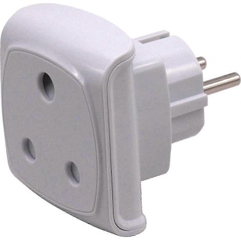 Adaptateur 3 broches Afrique du Sud - Convertit en prise européenne 2 broches (Ne convient pas à une utilisation en Inde) (1/5)