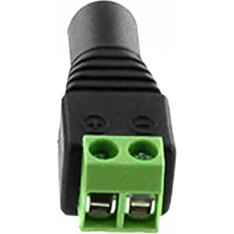 Female Jack Connector Adaptor 5.5mm Outer, 2.1mm Inner, Screw Terminal - L3.7 x W1.3 x H1.3 cm