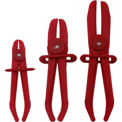 Set di 3 fascette stringitubo, morsetti per tubi, pinze per tubi flessibili, pinze a crimpare per tubi in nylon, strumento di serraggio per tubi flessibili, rosso