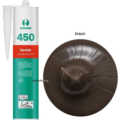 Ramsauer 450 Sanitär Silikon Fugen Dichtstoff 310ml Kartusche braun (1/5)
