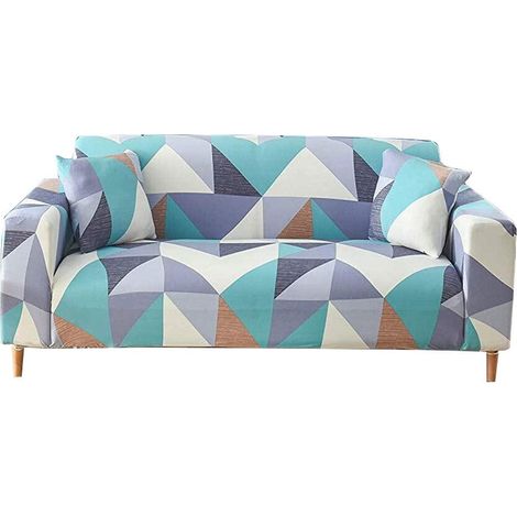 Copridivano morbido e antiscivolo, molto elastico, copricuscino, copertura protettiva elastica universale per mobili (geometria, 4 posti 235-300 cm) (1/5)