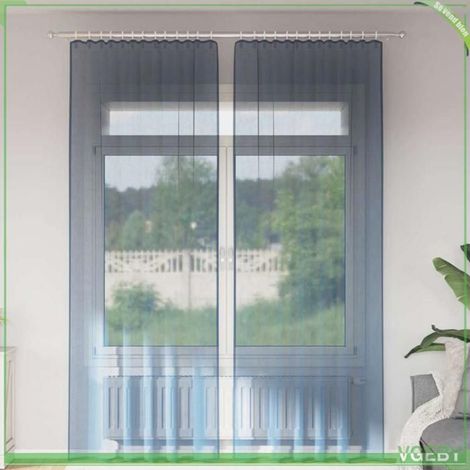 Rideau voilage - FAFEISY - 4102215 - Bleu royal - Passe-tringles - Semi-transparent (1/5)