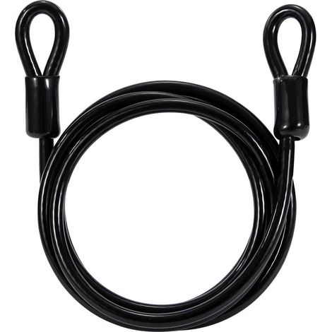 Stahlseil mit Ösen 1.8m, 6mm, schwarz, für Fahrradschloss
