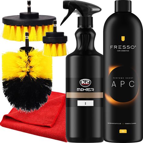 Limpiador universal para lavado de autos Fresso APC + cepillos + botella