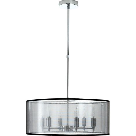 Lustre 6 lumières Udine, E14, 40 watts, gris (1/3)