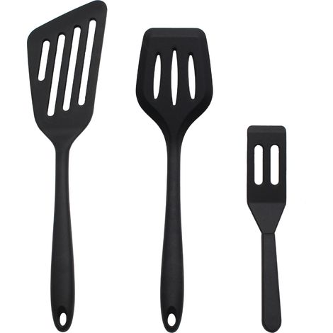 Ensemble de 3 spatules en silicone pour la friture, le poisson et une mini-spatule (1/4)