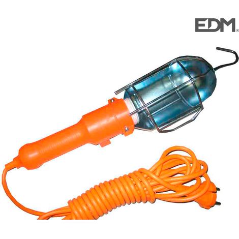 Lampada portatile con gancio e interruttore in metallo cavo e-27 5m
