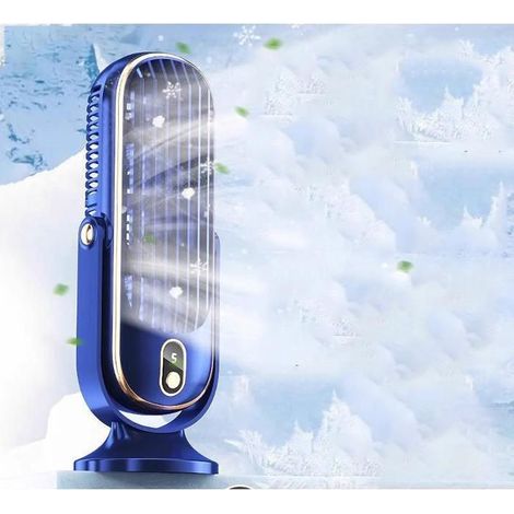 Ecleanfy - Ventilateur de Climatisation Portable avec Doubles Moteurs, Refroidissement à 5 Vitesses, Souffleur Enveloppant à 720°,Bleu
