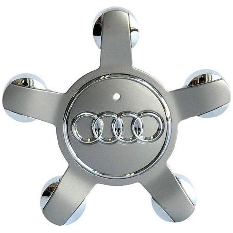 Compatible avec les enjoliveurs Audi 134 mm à cinq griffes, logo A3 Q3 Q5 S3 - Enjoliveur concave gris Audi 5 griffes (lot de quatre) (1/5)