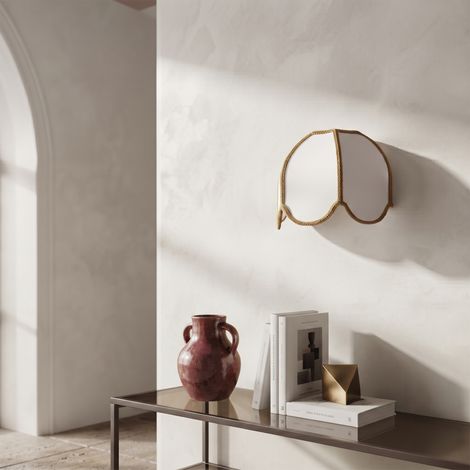 Aplique de Pared con Pantalla Blanca y Oro  Serie IRIS (1/5)