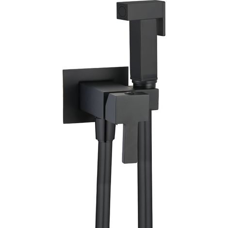 Ogomondo kit idroscopino acqua calda e fredda shut-off azionamento a leva ottone finitura- nero quadro - confezione 1