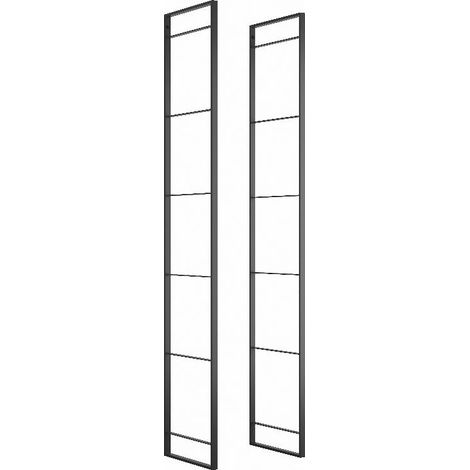 Emuca Juego de estructuras para estantería Lader, altura 1790mm, Acero, Pintado negro -