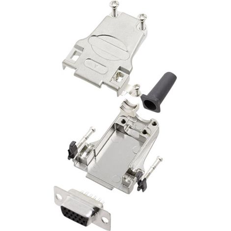 encitech DTZF09-HDS15-K 6355-0063-11 D-SUB Buchsenleisten-Set 180 ° Polzahl: 15 Lötkelch 1 Set