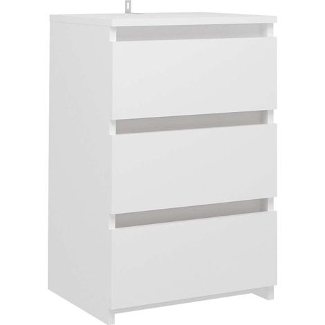 Maison Exclusive - Comodino Bianco 40x35x62,5 cm in Legno Multistrato (1/5)
