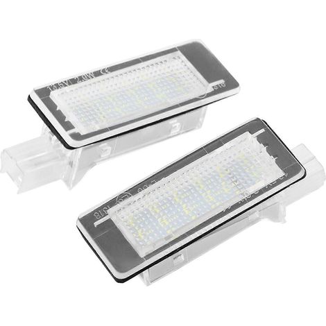 2pcs Feux LED Plaque d'Immatriculation Auto Sans Erreur Compatibles Dacia Duster 2010-2015, Éclairage Numéro de Plaque, Ampoules LED Longue Durée (1/4)