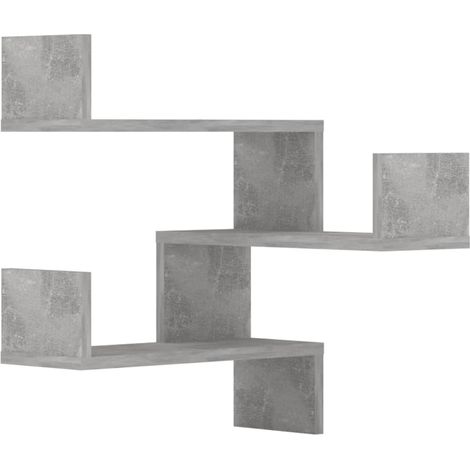 Maison Exclusive - Wand-Eckregale 2 Stk. Betongrau 40x40x50 cm Ho