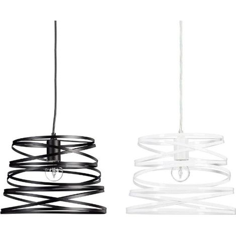 Lampadario a sospensione moderno in metallo traforato – nero o bianco – attacco E27 - Colore: Nero