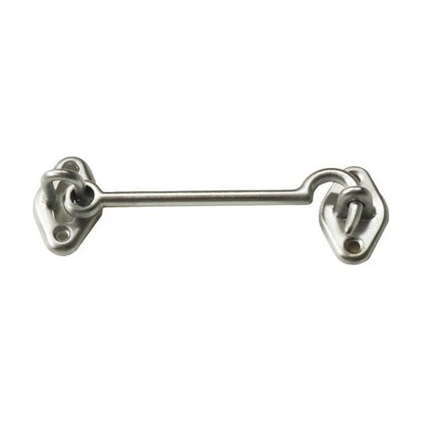 FERMAPERSIANE A GANCIO - OTTONE CROMO SATINATO + PIASTRINA MM 100- 10 pezzi