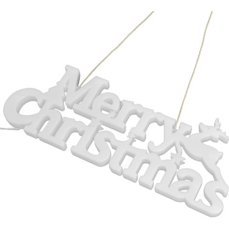 Lettres lumineuses de Noël, guirlande lumineuse LED suspendue, alimentée par piles, pour décorations de Noël (1/5)