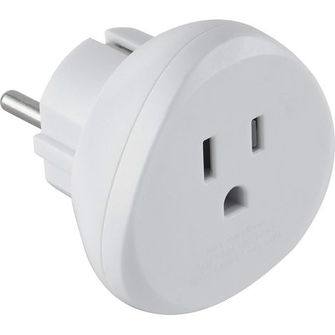 70059 Adaptateur de voyage USA vers France/Europe, blanc (1/5)