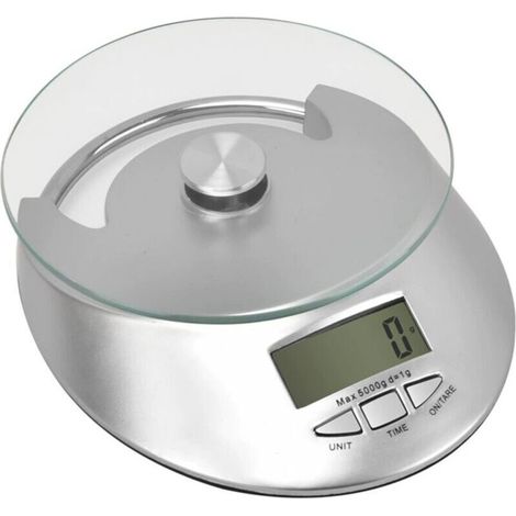 Robust electronic kitchen scale in tempered glass – Precision scale for baking and nutrition, for home and kitchen use, up to 5 kg – Ideal for weighing ingredients (1/4)