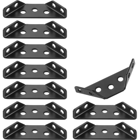 Set mit 10 Eckverbindern für Möbel, dreieckige Regalwinkel, schwarz (1/4)