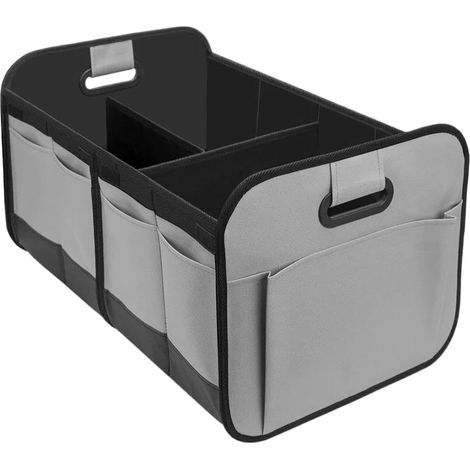 Organisateur de coffre Rangement pliable avec poches et poignées Organisateur de voiture avec séparateurs Pour camion, camping-car, fourgon, berline, intérieur auto, chargement, courses (1/5)