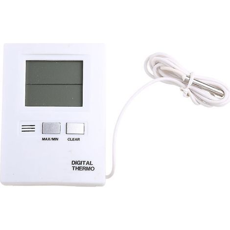 Weißes digitales LCD-Thermometer für den Innen- und Außenbereich (1/4)