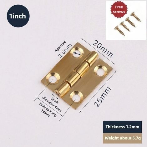 (2,5 cm - 2 pièces) Charnières en cuivre pur, connecteurs de porte, fixations universelles pour meubles, tiroirs et armoires, accessoires de quincaillerie pour portes et meubles. (1/5)