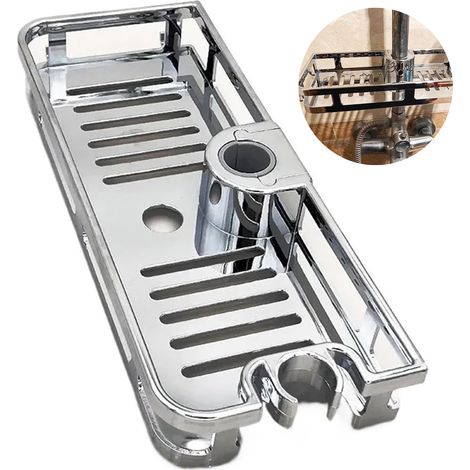 Organisateur de douche multifonction - Porte-savon, étagère de douche, plateau de rangement pour étagères de salle de bain, sans perçage (1/5)