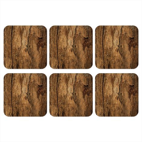 DESSOUS DE VERRE Tronc d'arbre - Bois - Texture Lot de 6 10x10 (1/5)