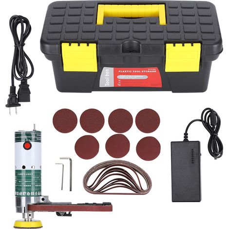 Mini ponceuse à bande électrique multifonction, outil de ponçage portatif, prise US 110‑240V, machine de production manuelle (1/5)