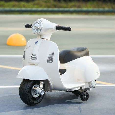 Moto elettrica per bambini 66,5x38x52 cm bianca con LED e suoni – MEUBLIV (1/5)