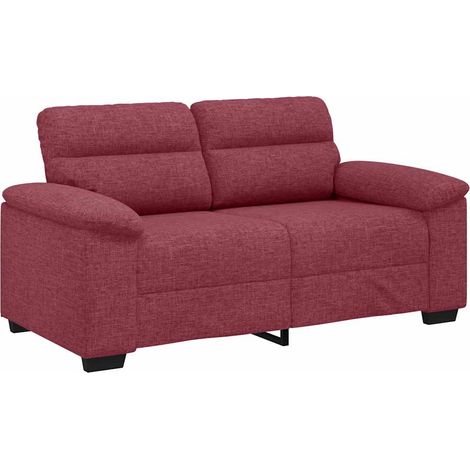 vidaXL Divano a 2 Posti Rosso Vino 120 cm in Tessuto (1/5)