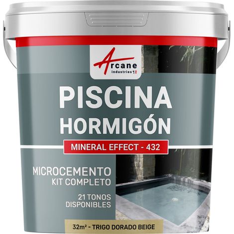 Kit microcemento color gris topo para piscina de hormigón