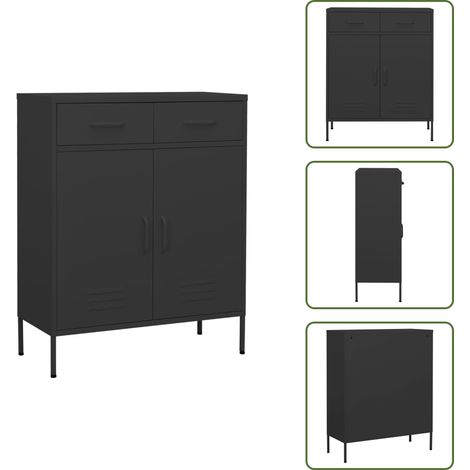 Armadio con mensola regolabile - vidaXL Armadietto Antracite 80x35x101,5 cm in Acciaio - Armadio con guide a sfera