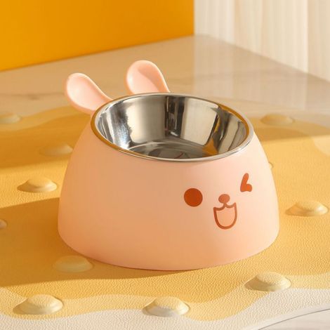 Bac à litière pour chat - Conception en plastique et acier inoxydable - Convient aux chats et aux petits chiens - Rose