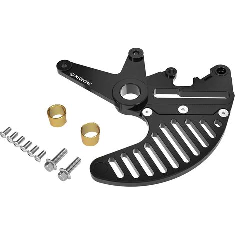 Staffa per pinza freno, compatibile con pinze doppie, protezione in alluminio, nera (1/2)